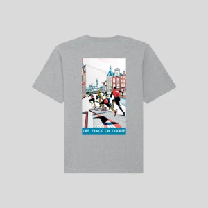 Heavy oversized unisex T-shirt The City- The ride natural achterkant