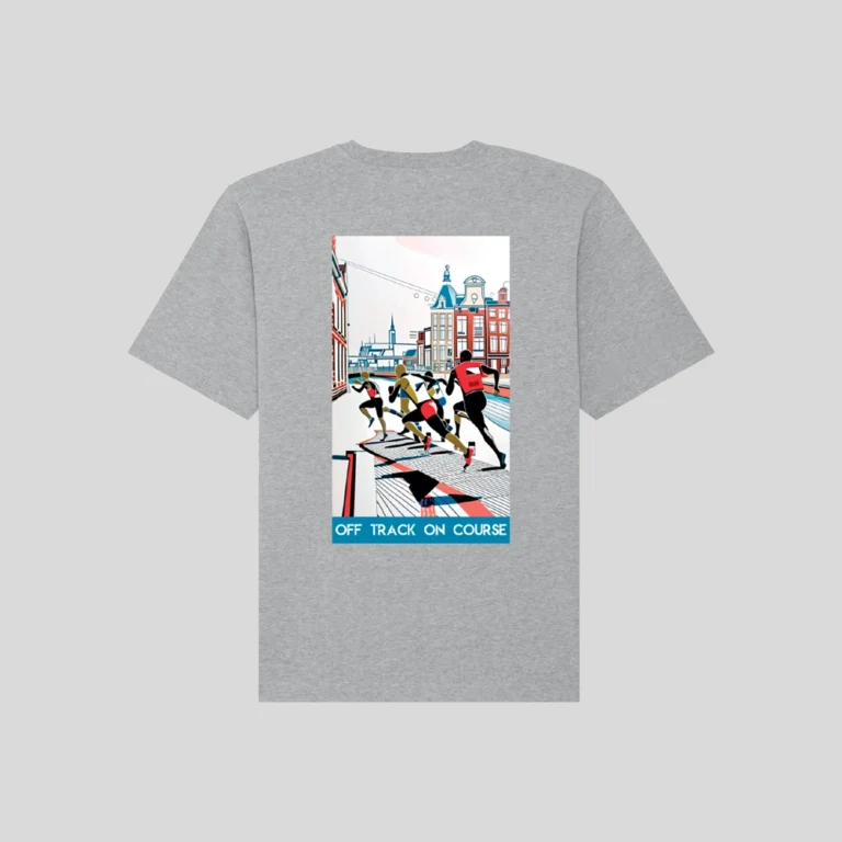 Heavy oversized unisex T-shirt The City- The ride natural achterkant