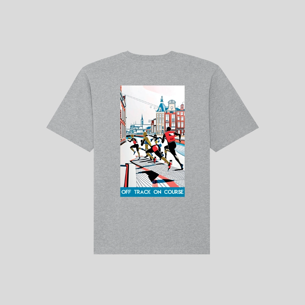 Heavy oversized unisex T-shirt The City- The ride natural achterkant