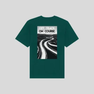 Heavy oversized unisex T-shirt The Ride-Going Nowhere Pine Green Achterkant