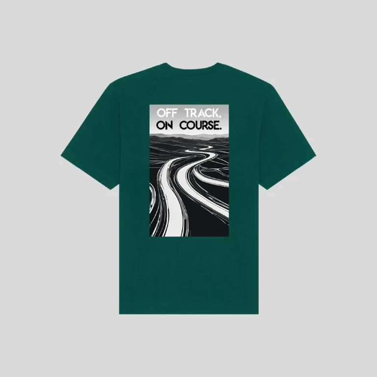 Heavy oversized unisex T-shirt The Ride-Going Nowhere Pine Green Achterkant